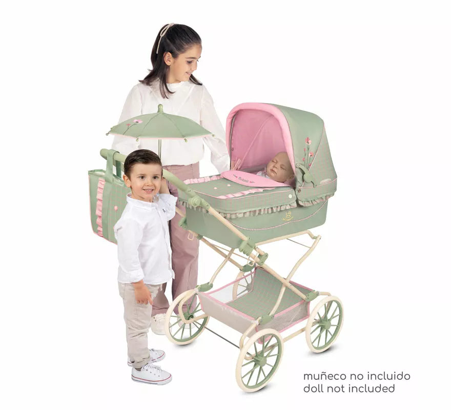Coche de Reborn de hasta 55 cm Plegable con Sombrilla y Bolso