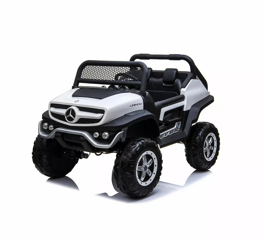 Coche Eléctrico Infantil Mercedes Benz Unimog blanco 12V