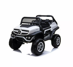Coche Eléctrico Infantil Mercedes Benz Unimog blanco 12V