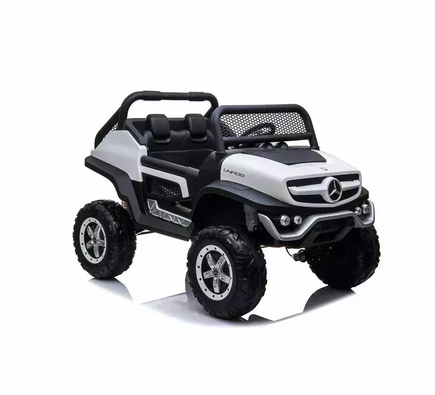 Coche Eléctrico Infantil Mercedes Benz Unimog blanco 12V