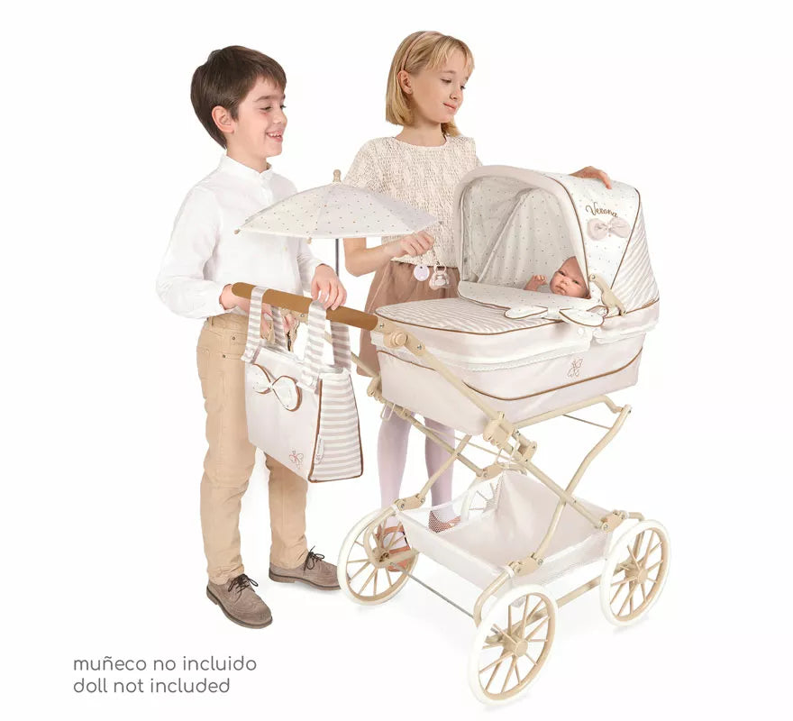 Coche Reborn de hasta 55 cm Plegable con Sombrilla y Bolso