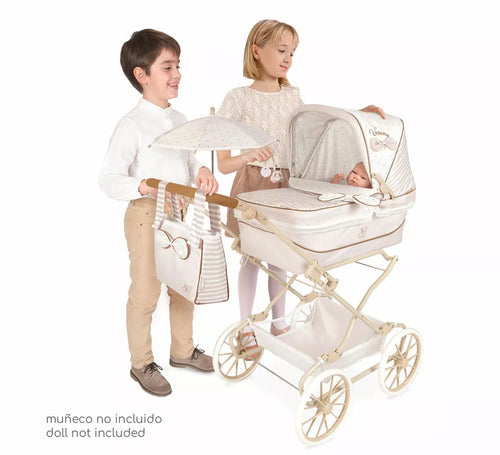 Coche Reborn de hasta 55 cm Plegable con Sombrilla y Bolso