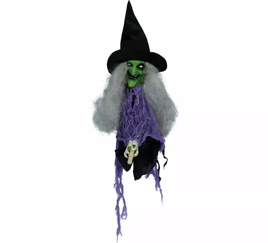 Colgante Bruja con Escoba de 44x38 cm