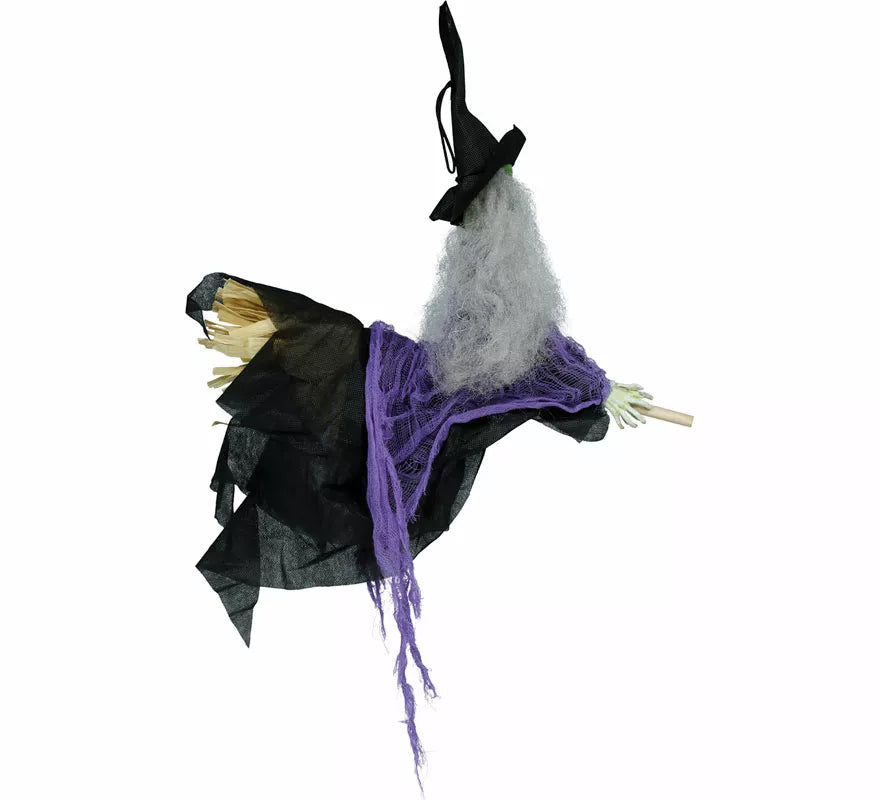 Colgante Bruja con Escoba de 44x38 cm