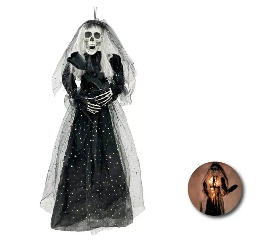 Translation missing: es.Colgante de Novia Muerta negro con luz de 85 cm