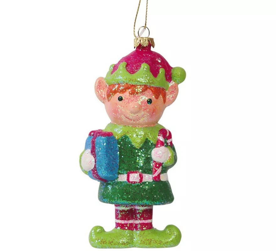 Translation missing: es.Colgante Elfo con Regalo Azul de 14 cms