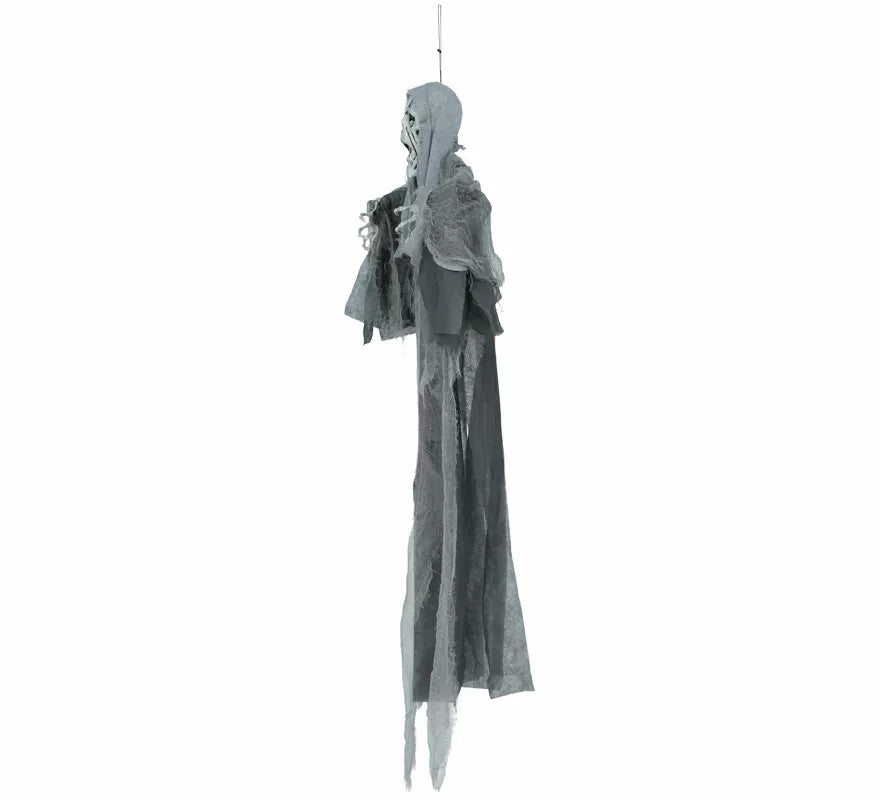 Colgante Fantasma Gris con Luz, Sonido y Movimiento de 110 cm