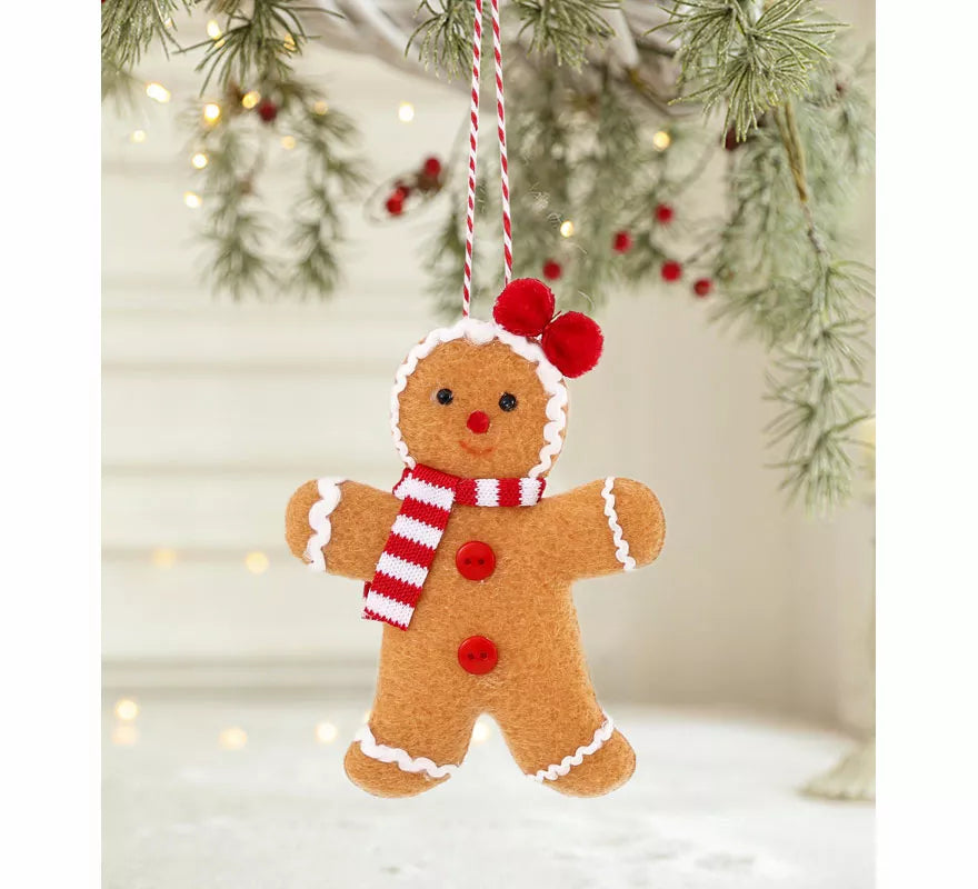 Colgante Galleta de Jengibre Lazo 9 cm
