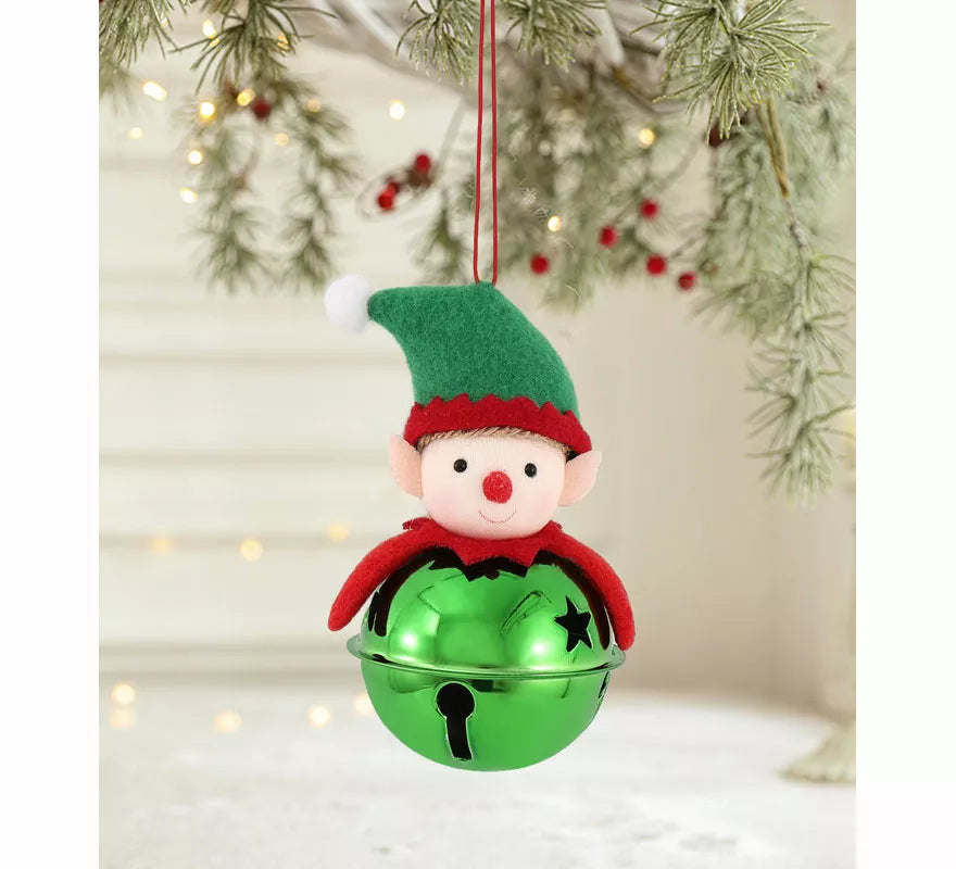 Translation missing: es.Colgante Navideño de Campana Elfo verde de 11 cm