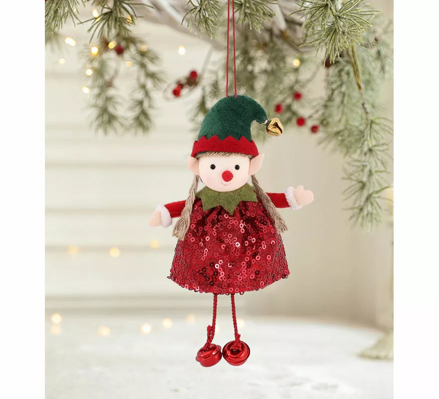 Translation missing: es.Colgante Navideño de Elfa con Lentejuelas de 16 cm