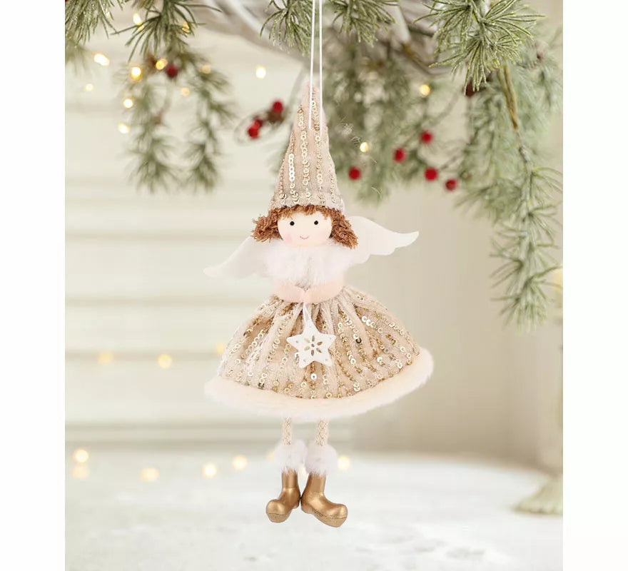 Colgante Navideño de Angelito Dorado de 22 cm