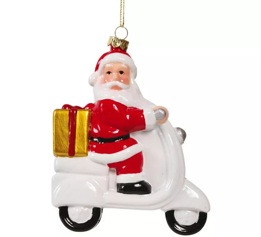 Translation missing: es.Colgante Noel en Moto Blanca de 14 cms