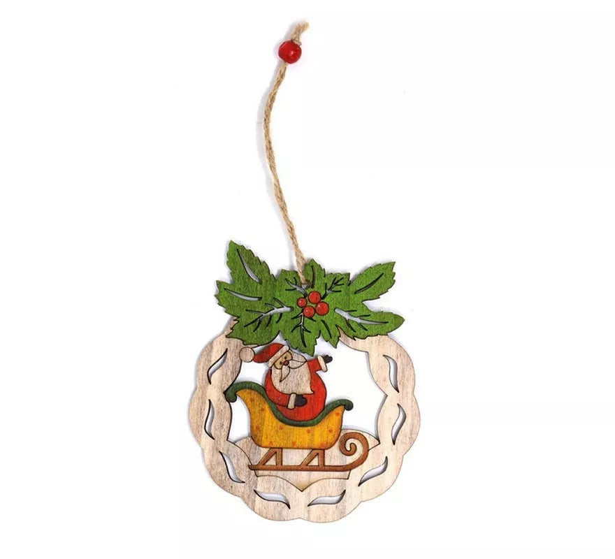 Translation missing: es.Colgante Papá Noel de Madera 12 cm