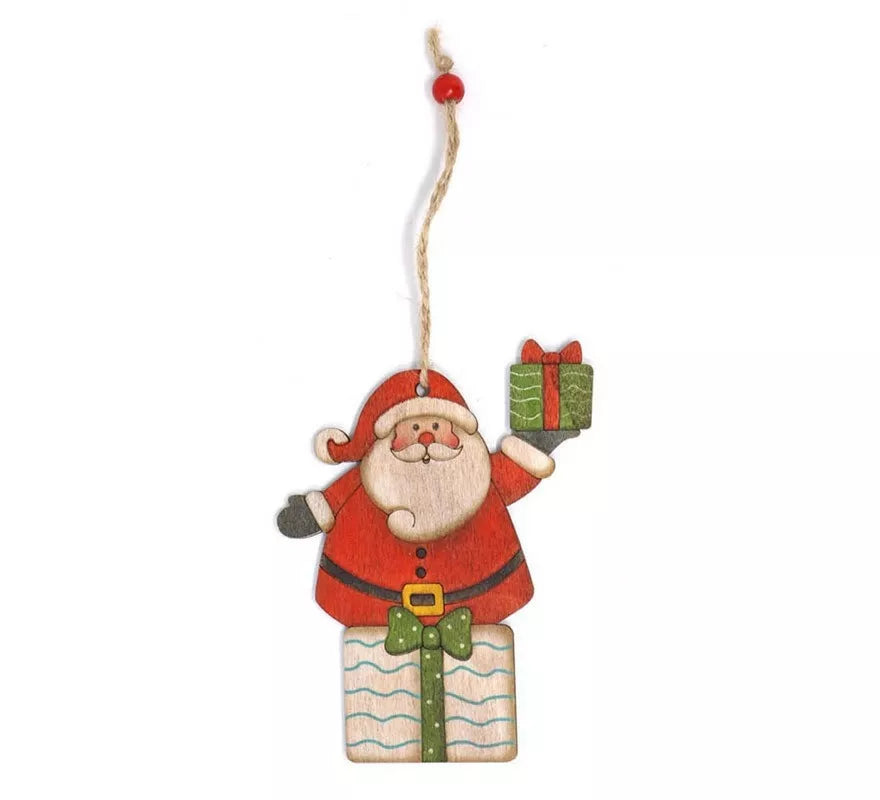 Translation missing: es.Colgante Papá Noel de Madera 13 cm