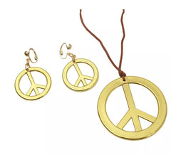 Colgante y Pendientes Hippies color Oro
