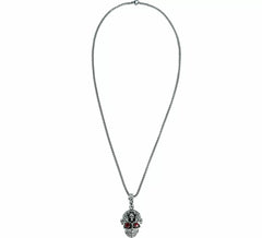 Collar Cabeza Calavera Ojos rojos Metal, 5,5 cm