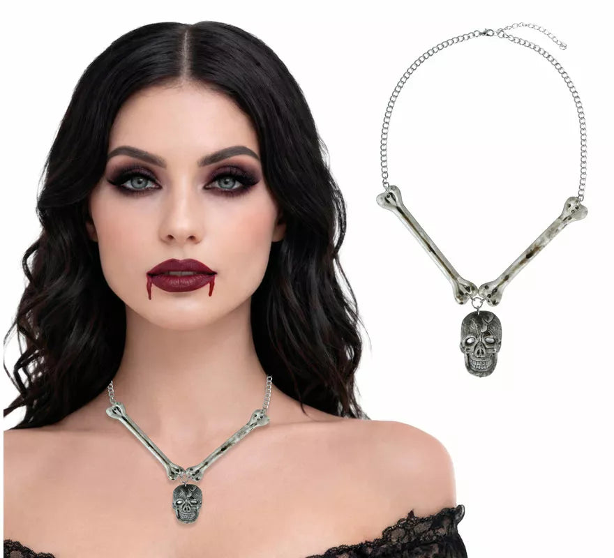 Translation missing: es.Collar Calavera y Huesos Metal