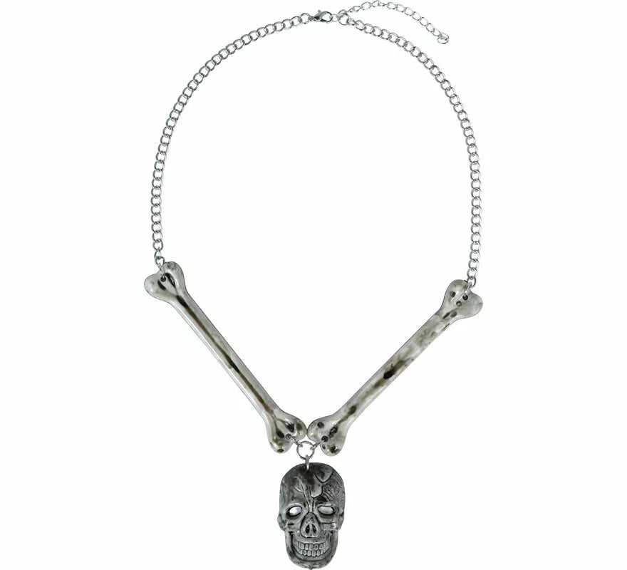 Collar Calavera y Huesos Metal