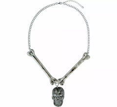Collar Calavera y Huesos Metal