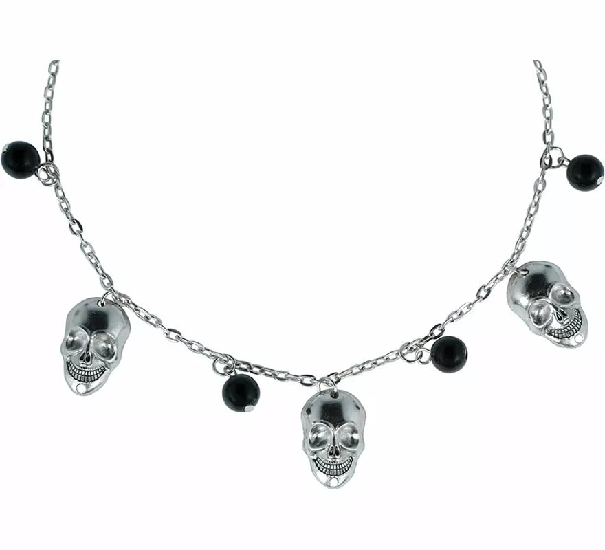 Translation missing: es.Collar Calaveras y Bolas negras