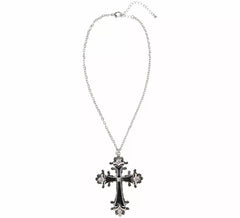 Collar con Colgante de Cruz negra con Strass