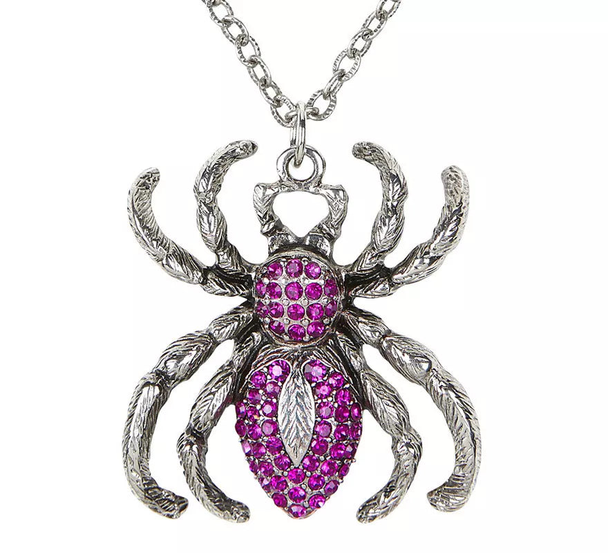 Translation missing: es.Collar de Araña Violeta y Plateado con Pedrería