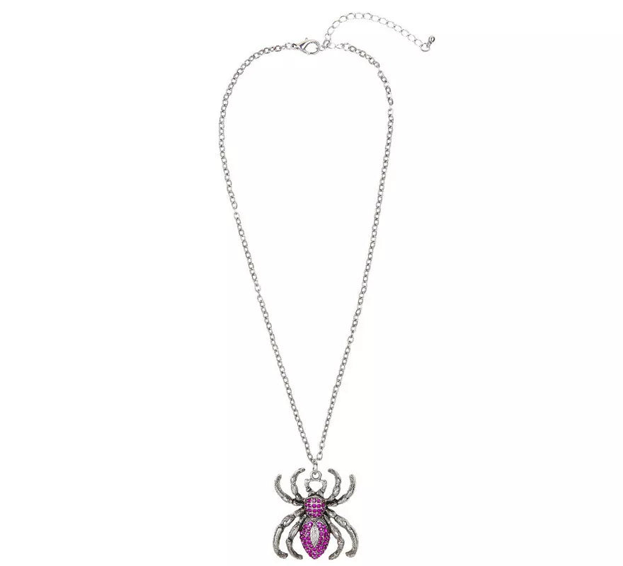 Translation missing: es.Collar de Araña Violeta y Plateado con Pedrería