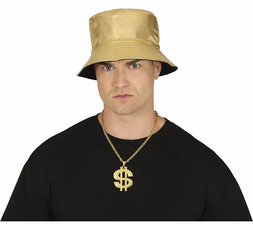 Translation missing: es.Collar de Dollar metálico dorado
