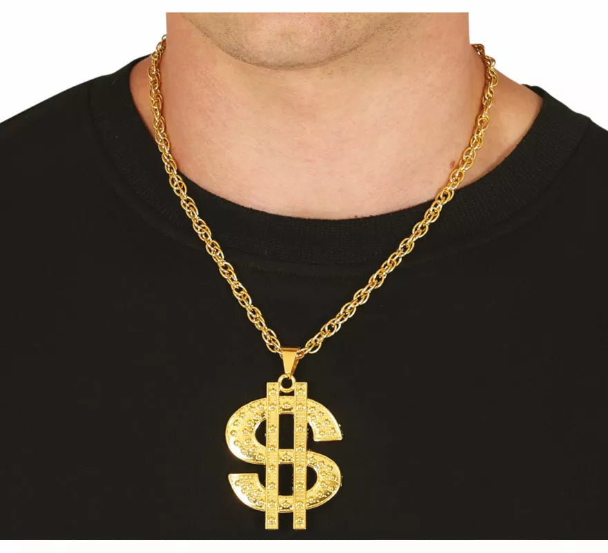 Translation missing: es.Collar de Dollar metálico dorado