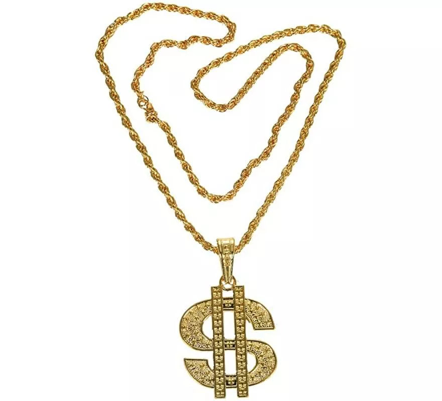 Translation missing: es.Collar Dorado con colgante de símbolo del Dólar