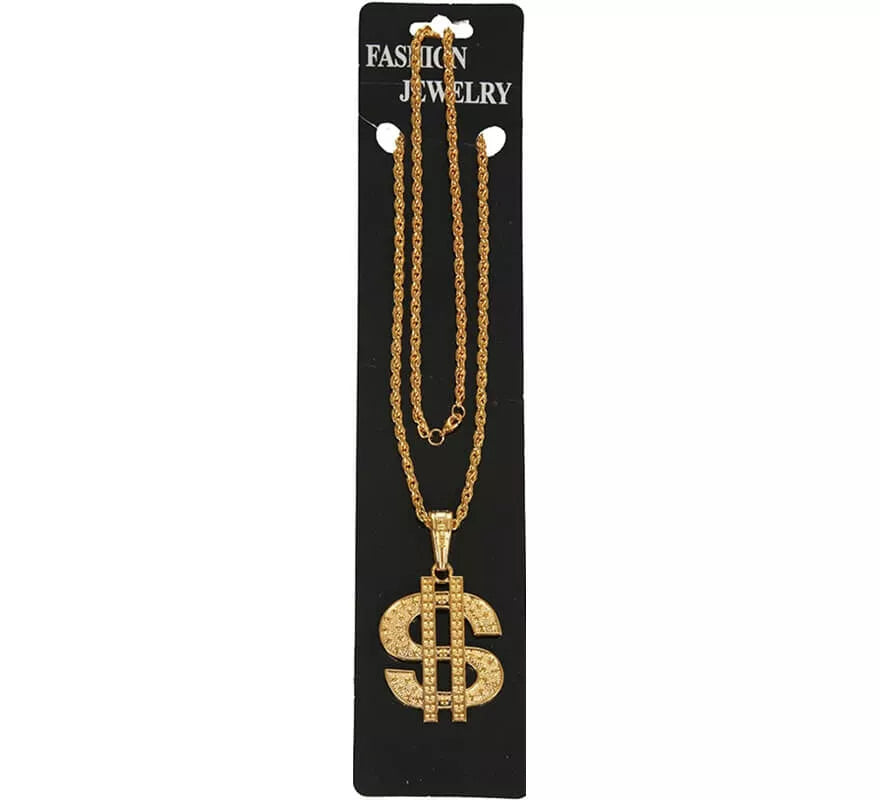 Translation missing: es.Collar Dorado con colgante de símbolo del Dólar