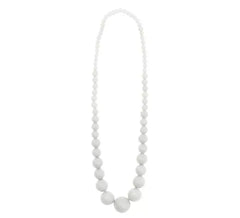 Collar Flamenco cuentas gris y blanco de 25 cm