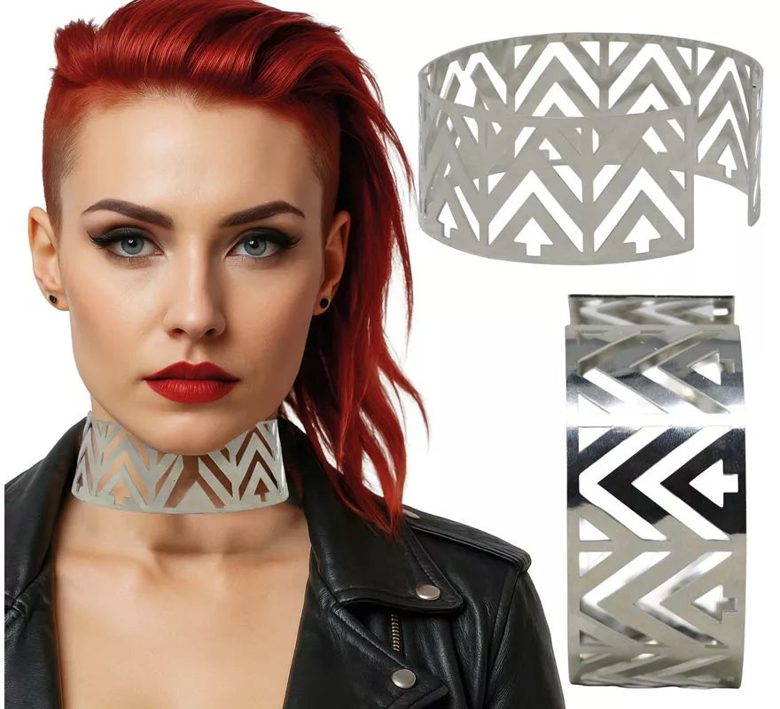 Translation missing: es.Collar Futurista plateado