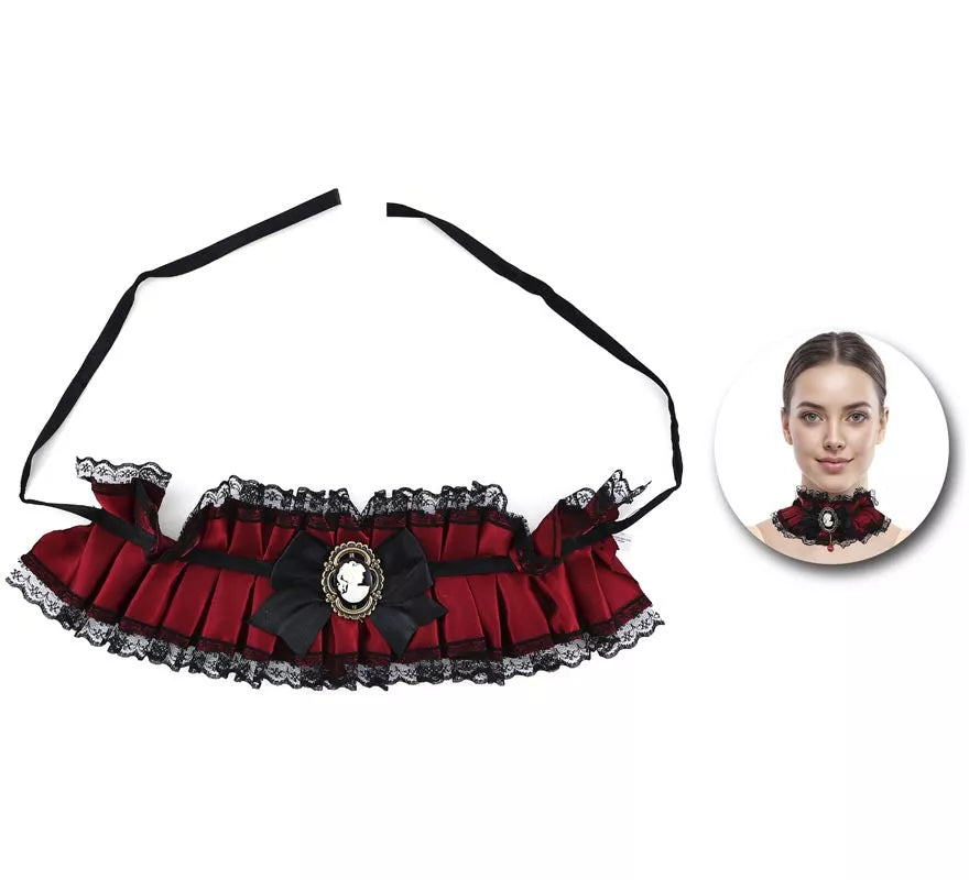 Translation missing: es.Collar Gótico rojo con Lazo