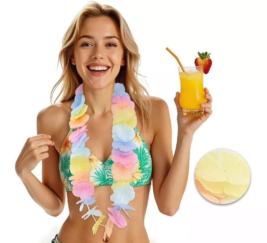 Translation missing: es.Collar Hawaiano en color pastel de 90 cm