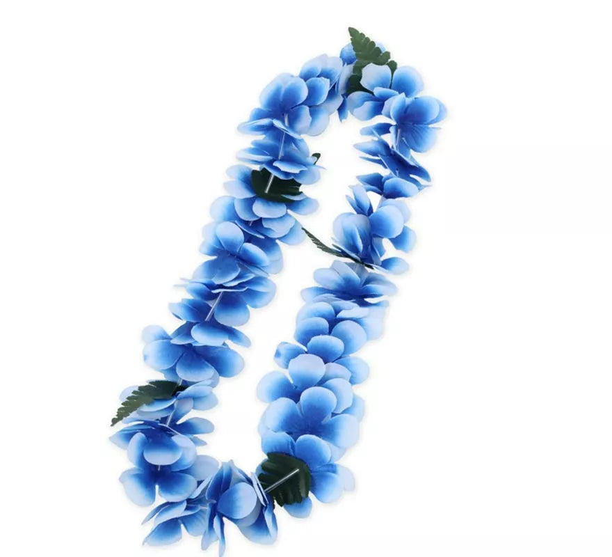 Translation missing: es.Collar Hawaii azul y blanco de 55 cm