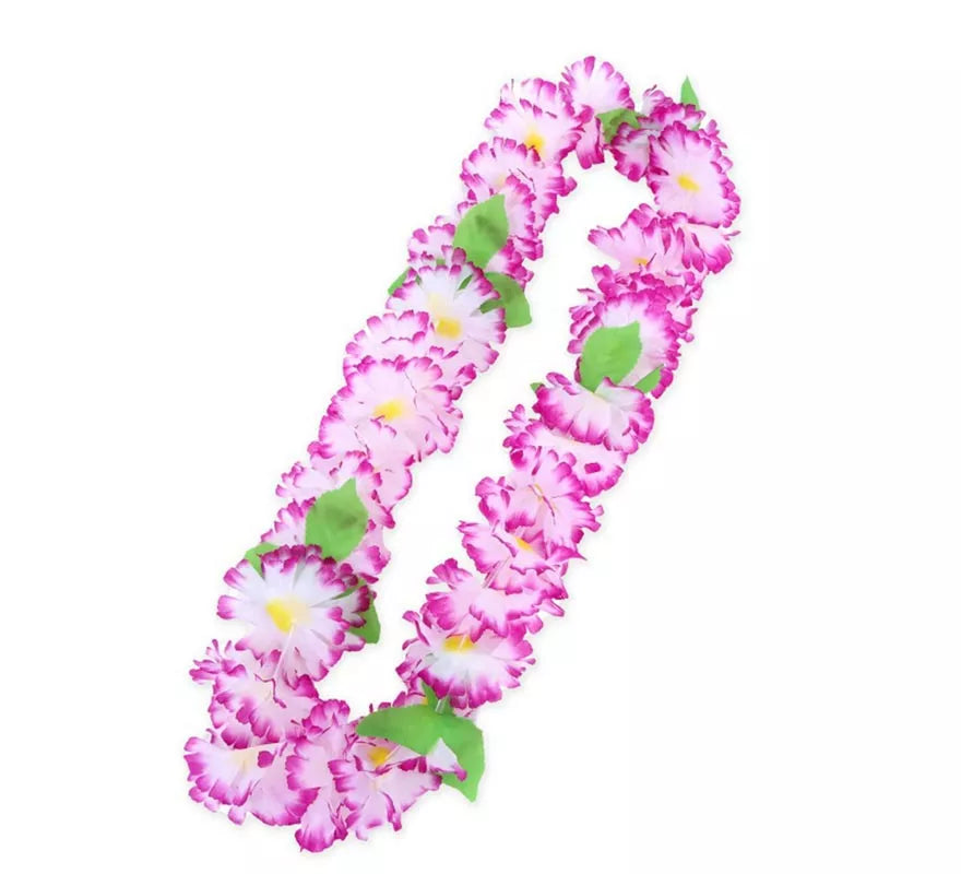 Translation missing: es.Collar Hawaii morado y amarillo de 55 cm