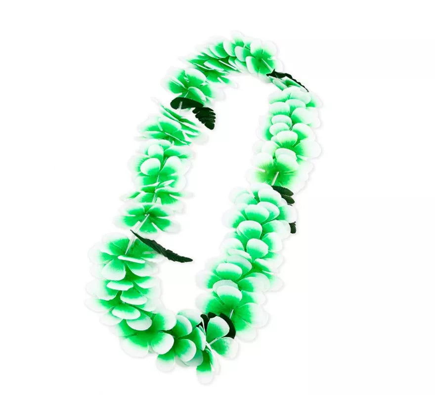 Translation missing: es.Collar Hawaii verde y blanco 55 cm