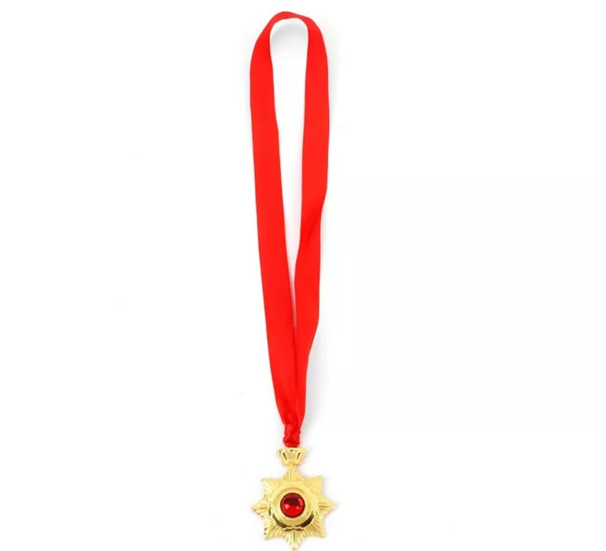 Translation missing: es.Collar Medallón de Vampiro rojo y dorado