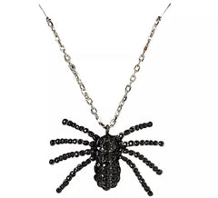 Collar Negro de Araña con Pedrería