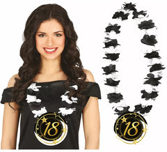 Collar Negro y Blanco de 18 Años Cumpleaños y Aniversarios