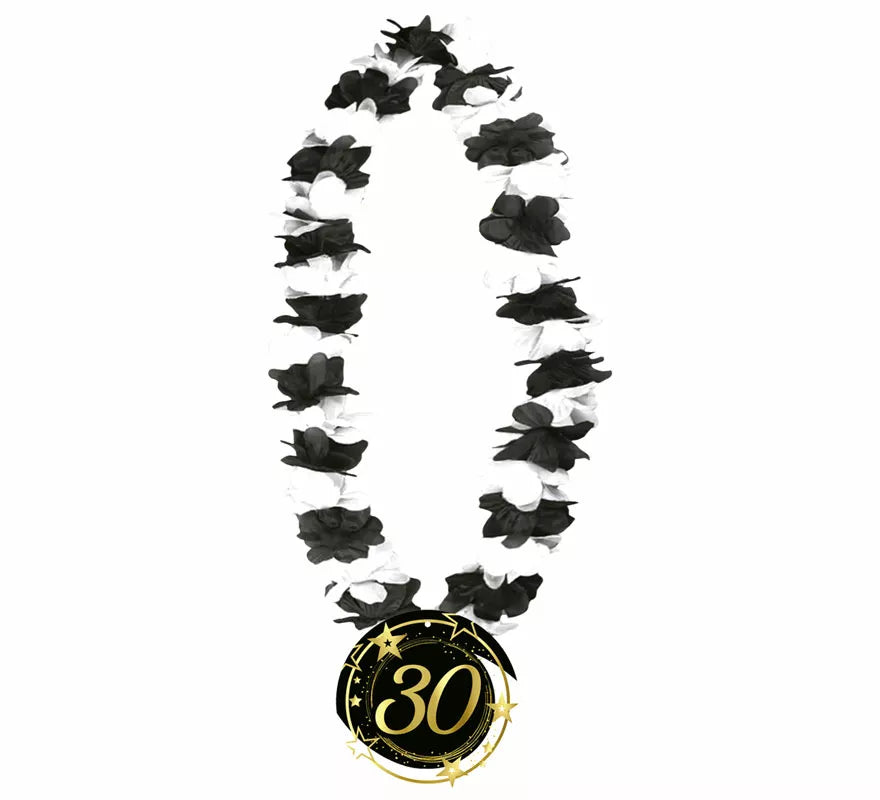Translation missing: es.Collar Negro y Blanco de 30 Años Cumpleaños y Aniversarios