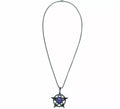 Collar Ojo Demonio Morado Metal, 5 cm