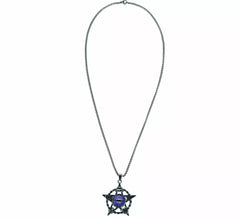 Collar Ojo Demonio Morado Metal, 5 cm