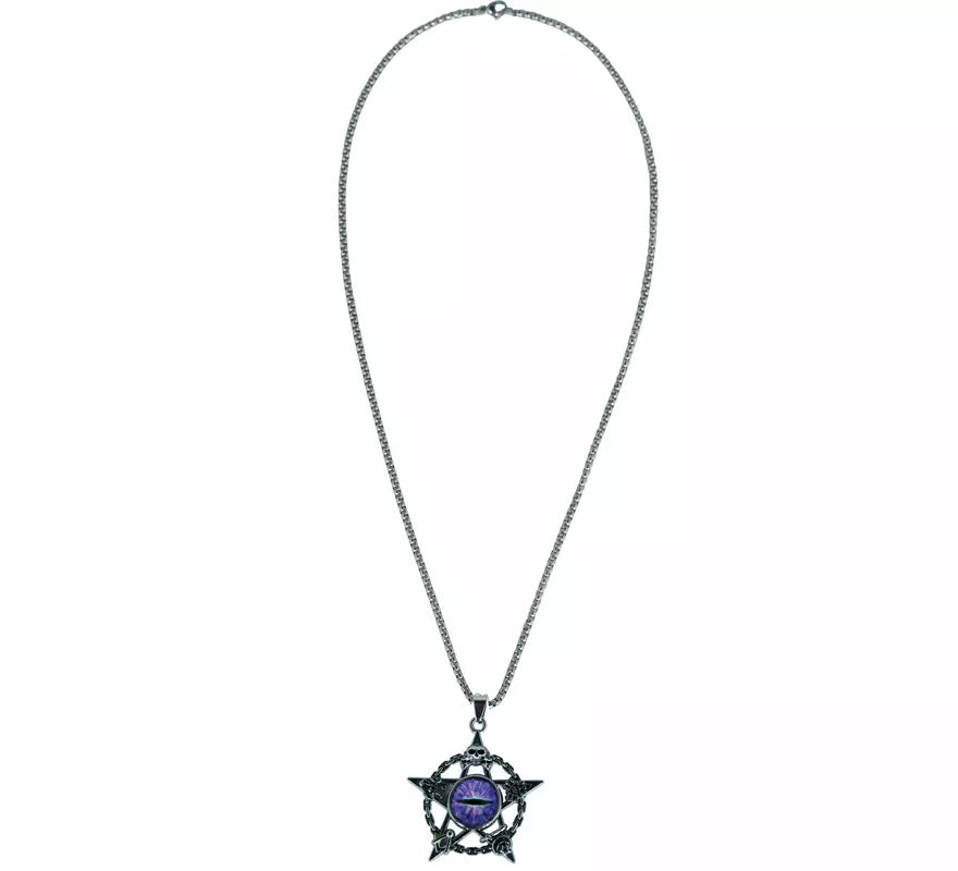 Translation missing: es.Collar Ojo Demonio Morado Metal, 5 cm