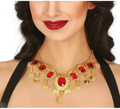 Collar Rubies rojos metálico