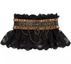Collar Steampunk Negro con Rodamientos