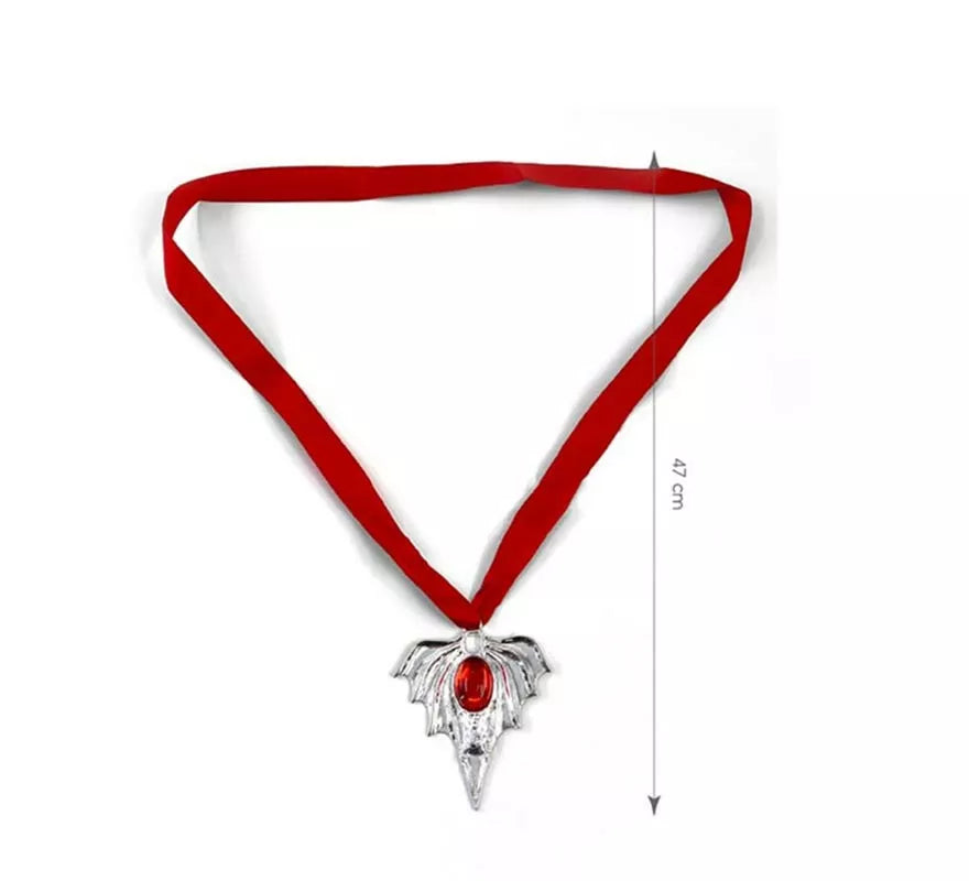 Translation missing: es.Collar Vampiresa Alas plateadas de 47 cm