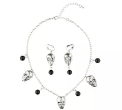 Collar y Pendientes Calaveras de Plata