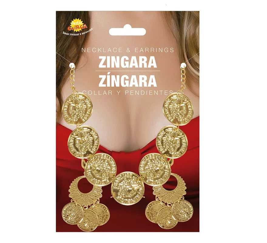 Translation missing: es.Collar Y Pendientes con monedas de Zíngara